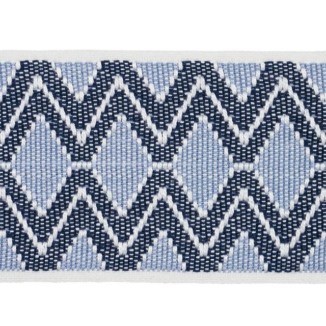 Contemporary SAMPLE - Schumacher X A Rum Fellow Pinula Tape In Tide For Sale - Image 3 of 4
