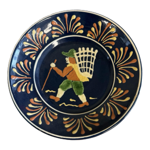 Vintage 1995 Farrell Westmoore Pottery Slip Decorated 11" Hiker Plate Dish
