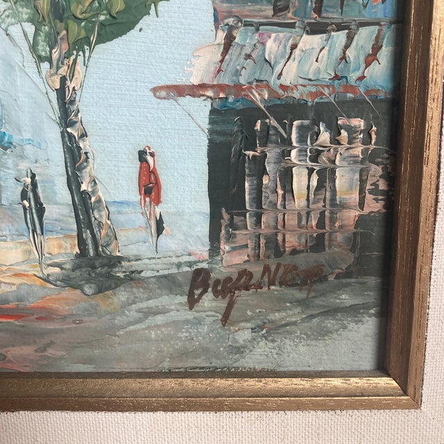 Mid-Century Modern 1950s Pair of Framed Caroline Burnett Parisian Street Scenes For Sale - Image 3 of 12