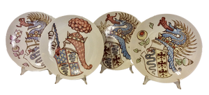 Plates by Piero Fornasetti for Alfa Romeo, 1970, Set of 3