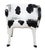 Vermont Sled Co, "Heifer Chair", painted and wood cow chair, Holstein paint scheme, right side facing arm with cow head,...