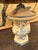 Yellow Vintage Chinoiserie Hand Painted Tole Table Lamp With Wicker Shade For Sale - Image 8 of 11