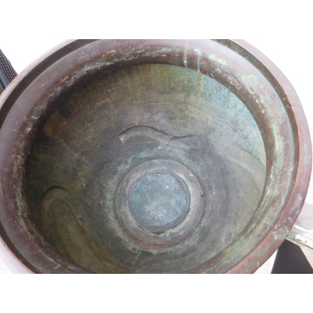 Japanese Edo Period Champleve Bronze Jardiniere With Dragon For Sale - Image 4 of 16