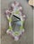 Glass Venetian Oval Green and Pink Floral Hand-Carved Mirror by Simoeng, 2000s For Sale - Image 7 of 10