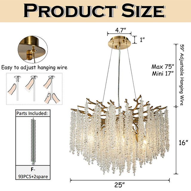 Bring refined elegance and artistic charm into your space with this stunning crystal chandelier, inspired by the quiet...