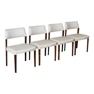 Rosewood Upholstered Dining Chairs Set of 4 Vintage Mid-Century Modern 1960s For Sale