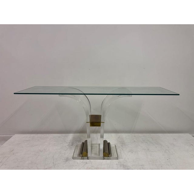 1970s Acrylic and Metal Console Tables, 1970s, Set of 2 For Sale - Image 5 of 14