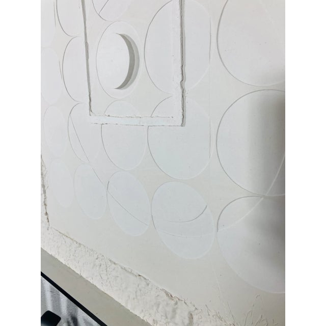 Sculpture Materials White Plaster Wall Sculpture, Framed, Signed For Sale - Image 7 of 12
