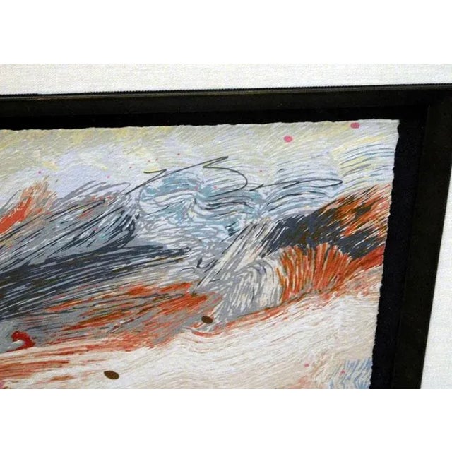 1990s "High Mountain Campground" Earl Biss Expressionist Serigraph on Paper Hand-Signed, Framed For Sale - Image 4 of 5
