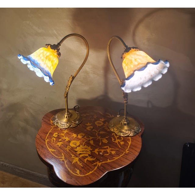Brass Bedside Lamps, 1975, Set of 2 For Sale - Image 3 of 7