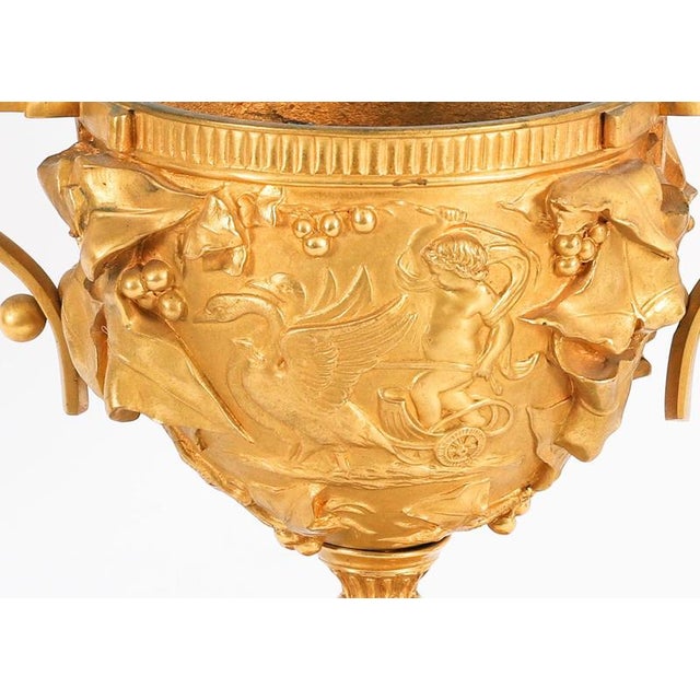 Antique Classical French Grand Tour Gilt Bronze Urns, Set of 2 For Sale - Image 9 of 18