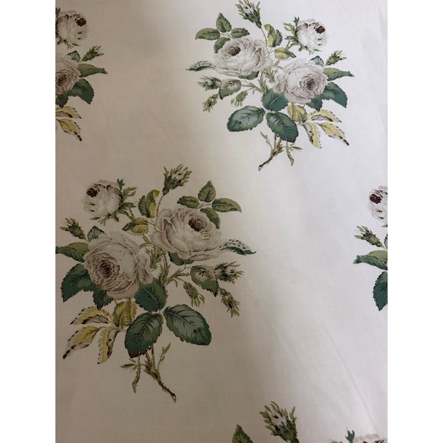 Traditional Schumacher 179630 Loudon Rose Ivory Cotton Chintz Fabric 4 Yards For Sale - Image 3 of 7