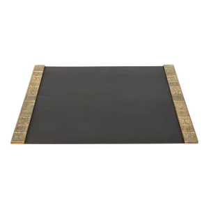 Tiffany Studios New York Bookmark Bronze Doré Blotter Ends With Leather Desk Blotter