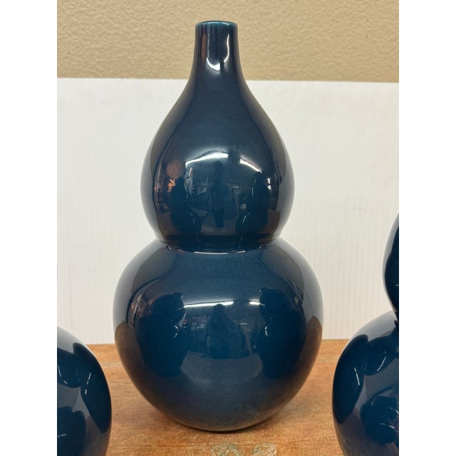 Martino Interiors Double Gourd Ceramic Vases, Set of Three For Sale - Image 11 of 12