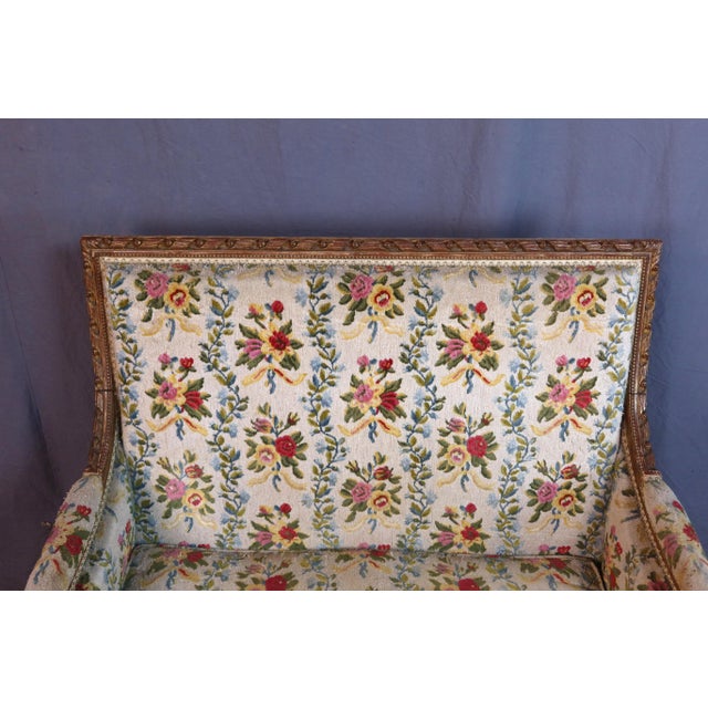 Large Louis XVI Armchair or Marquise in Giltwood For Sale - Image 6 of 13