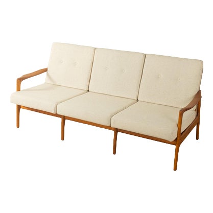 Vintage Teak Three-Seater Sofa, 1960s For Sale