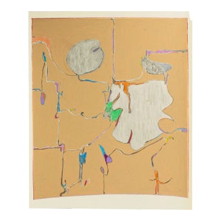 1981 Abstract Mixed Media Painting by Harry Hilson For Sale