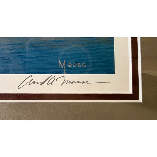 Signed David Maas 1986 Limited Edition "Green-Winged Teal on the Platte" Matted & Framed 34.5"x26.5" for Ducks Unlimited For Sale In Reno/Lake Tahoe - Image 6 of 9