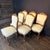 Refined set of six French Louis XV dining chairs crafted in walnut, featuring gracefully carved crest rails, cabriole...
