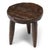 The round top of this rustic, tri-leg side table is an antique wooden cart wheel, repurposed from an early 20th century...