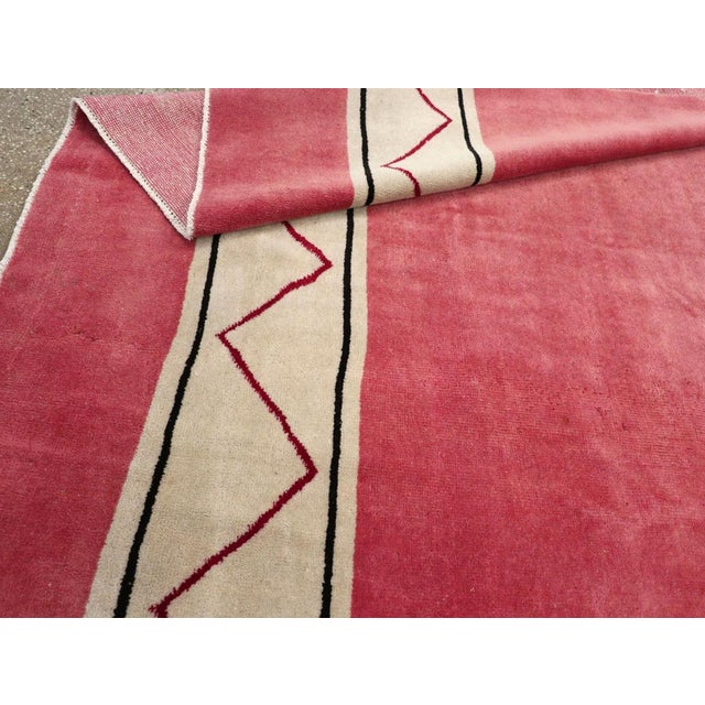Rose Galerie Shabab Collection Mid-20th Century Handmade Turkish Art Deco Style Small Room Size Carpet For Sale - Image 8 of 8