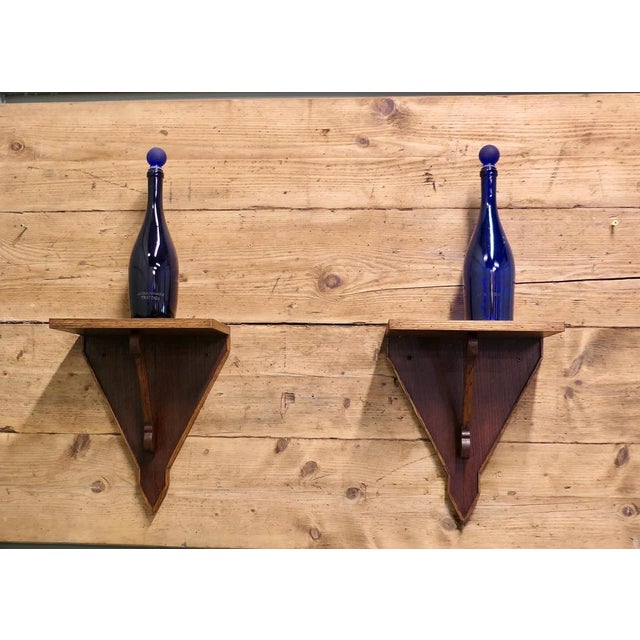 Handmade Oak Wall Brackets, 1960s, Set of 2 For Sale - Image 3 of 8