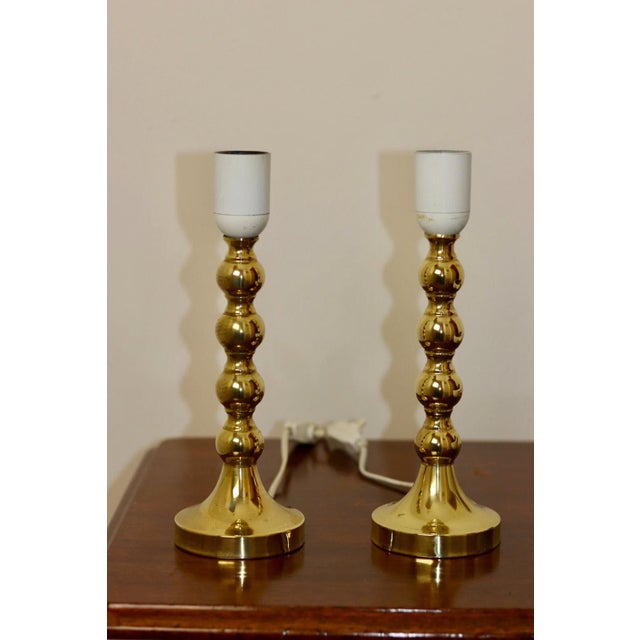 Mid-Century Swedish Brass Lamps, Set of 2 For Sale - Image 5 of 10