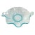 Vintage Fenton Dolphin Glass Aquamarine Blue Handled Dish Etched Bowl Koi Fish Sea Creature For Sale - Image 13 of 13