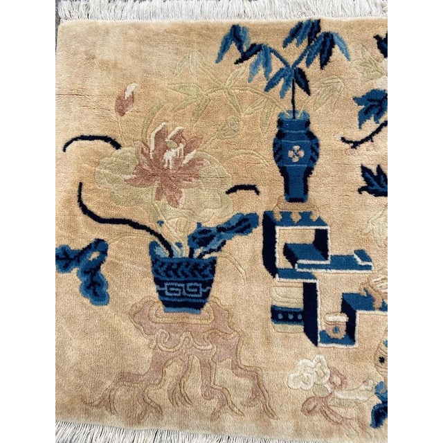 Small Vintage Chinese Art Deco Rug For Sale - Image 10 of 14