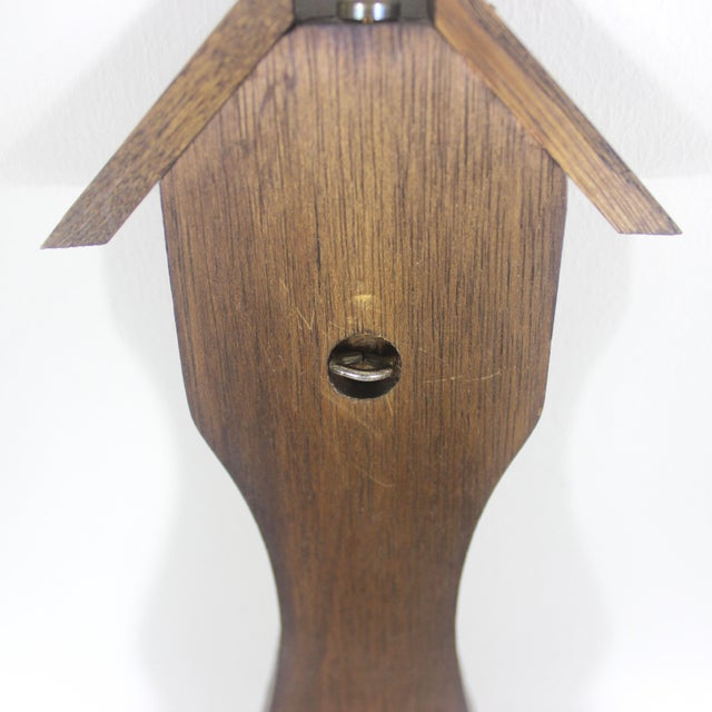 Brown Vintage French Wall Barometer, Made of Wood, Brass and Glass, France For Sale - Image 8 of 11