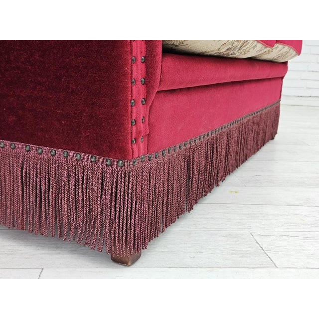 Danish Velour 2-Seater Sofa, 1960s For Sale - Image 12 of 18