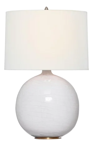 Thomas O'Brien by Visual Comfort Signature Sao Paulo 29" Table Lamp in Crackled Ivory with Linen Shade
