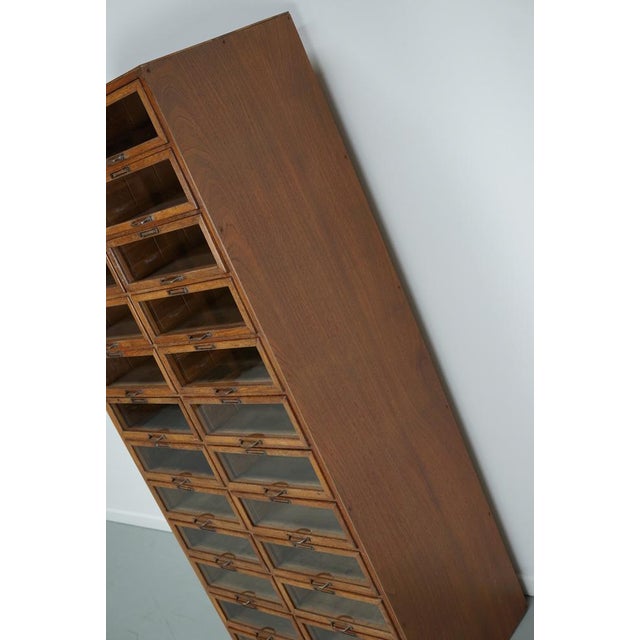 Wood Vintage Dutch Oak Haberdashery Shop Cabinet, 1930s For Sale - Image 7 of 15