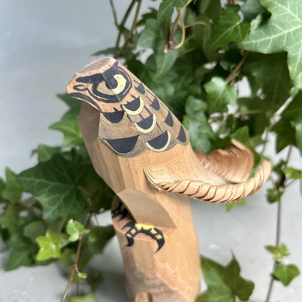 Vintage Japanese Hawk Wood Carving from Tsugaru, 1960s | Chairish