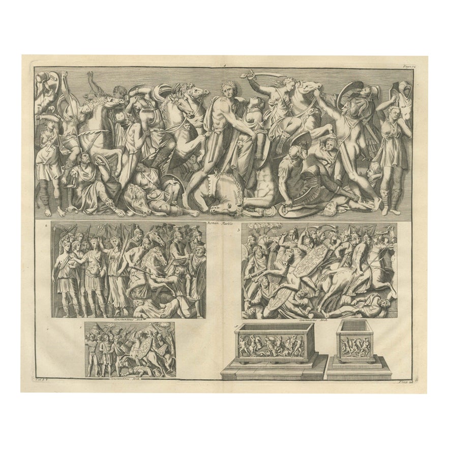 Bernard de Montfaucon, Roman Cavalry Battle Reliefs from Constantine's ...