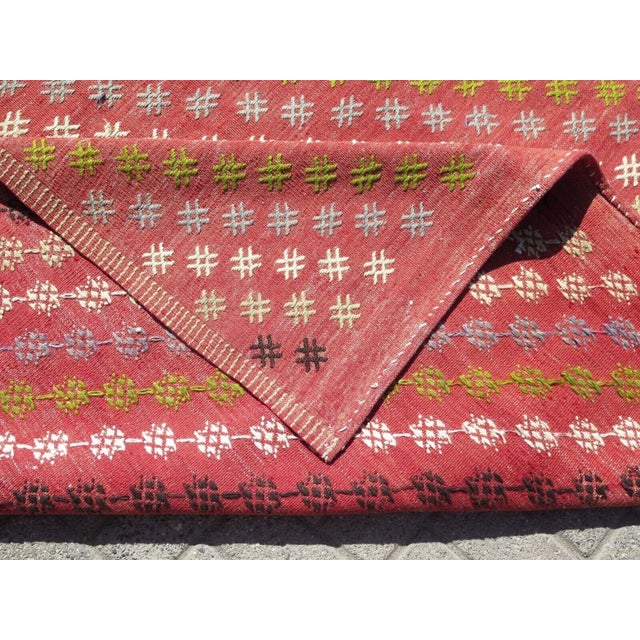 Embroidered Modern Kilim Rug - 61"x136" For Sale - Image 11 of 12