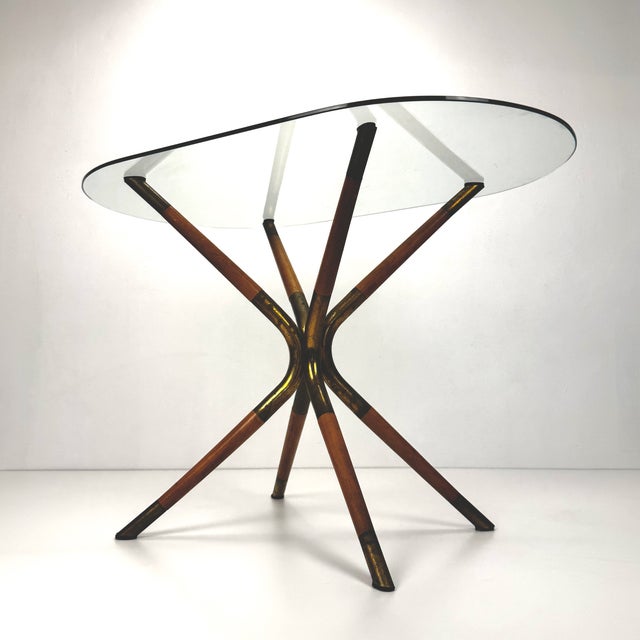 Metal Mid-Century Modern Brass & Glass Coffee Table from Cesare Lacca, Italy, 1950s For Sale - Image 7 of 9