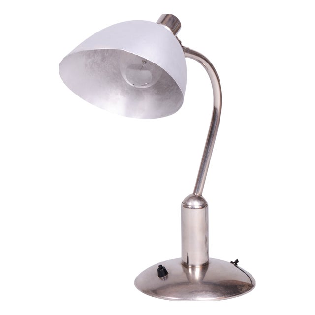 Bauhaus Table Lamp in Chrome and Aluminium from Franta Anýž, Czech, 1930s For Sale