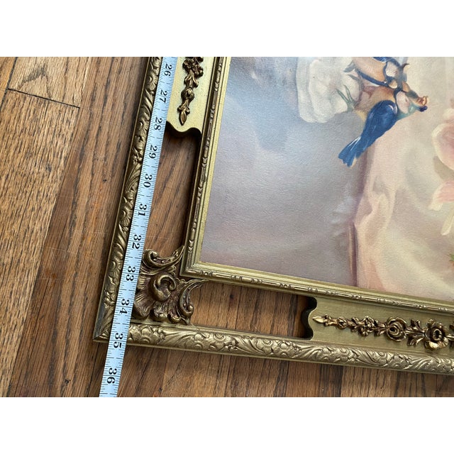 Blue Vintage Framed “Magnolias” Lithograph by Frans Oerder — Morris & Bendien Ny Floral Still Life Reproduction For Sale - Image 8 of 9