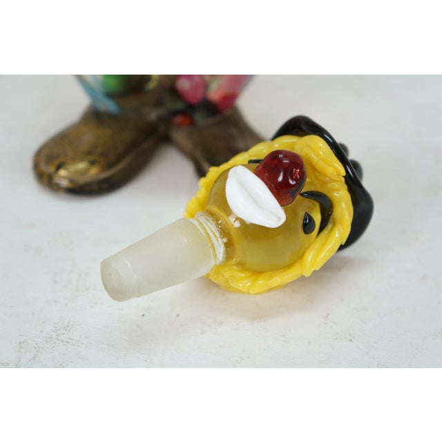 1960s Italian Murano Art Glass Cowboy Clown Decanter Bottle W Head Stopper 13" For Sale - Image 15 of 15