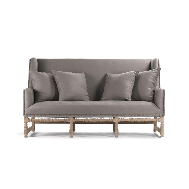 Beautifully detailed, the Aubert Bench is oversized for comfort. Upholstered in a Grey Linen with Limed Grey Oak, this...