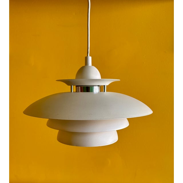 1970s Danish Modern White Pendent Lamp For Sale In New York - Image 6 of 7