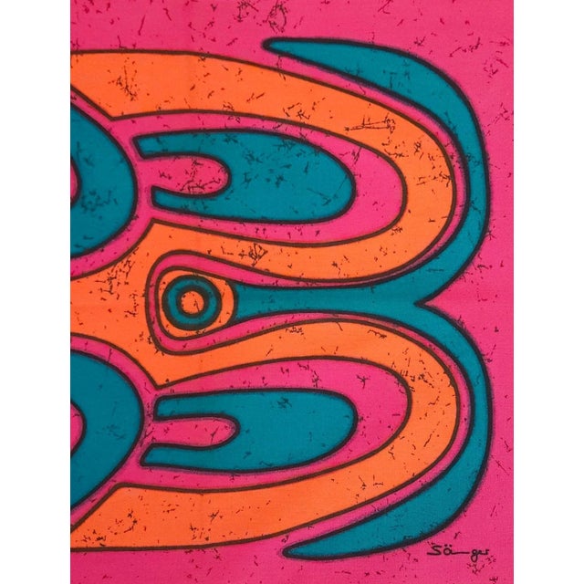 Mid-Century German Pop Art Screen-Printed Wall Hanging by Traute Sänger, 1970s For Sale - Image 4 of 6