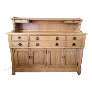 Rustic European Bausman & Co. Bench-Made Buffet W/Removable Top Shelf For Sale