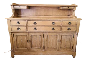 Rustic European Bausman & Co. Bench-Made Buffet W/Removable Top Shelf