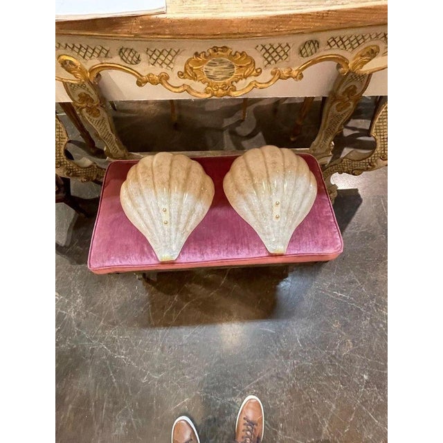 Glass Murano Shell Form Sconces - a Pair For Sale - Image 7 of 7