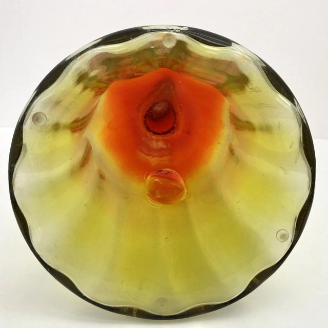 Mid-Century Blenko Amberina Bell Shape Decanter For Sale - Image 11 of 11