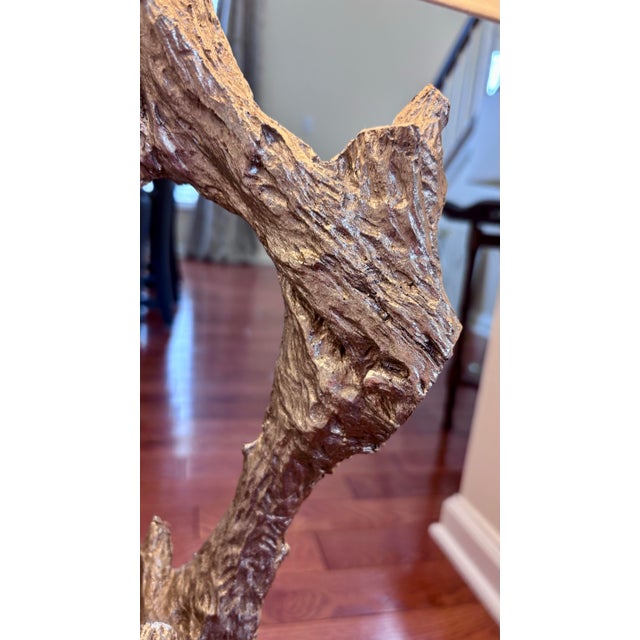 Wood Organic Modern Regina Andrew Tall Amber Silver Toned Driftwood Style Table Lamps For Sale - Image 7 of 8