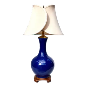 Antique Chinese Porcelain Bottle Shape Cobalt Blue Table Lamp