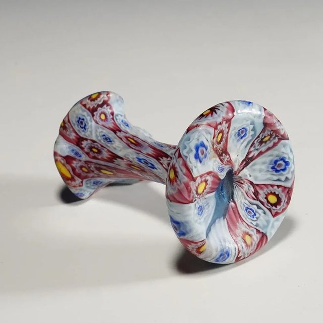 Glass Small Millefiori Murano Glass Vase from Vetreria Fratelli Toso, 1910s For Sale - Image 7 of 8